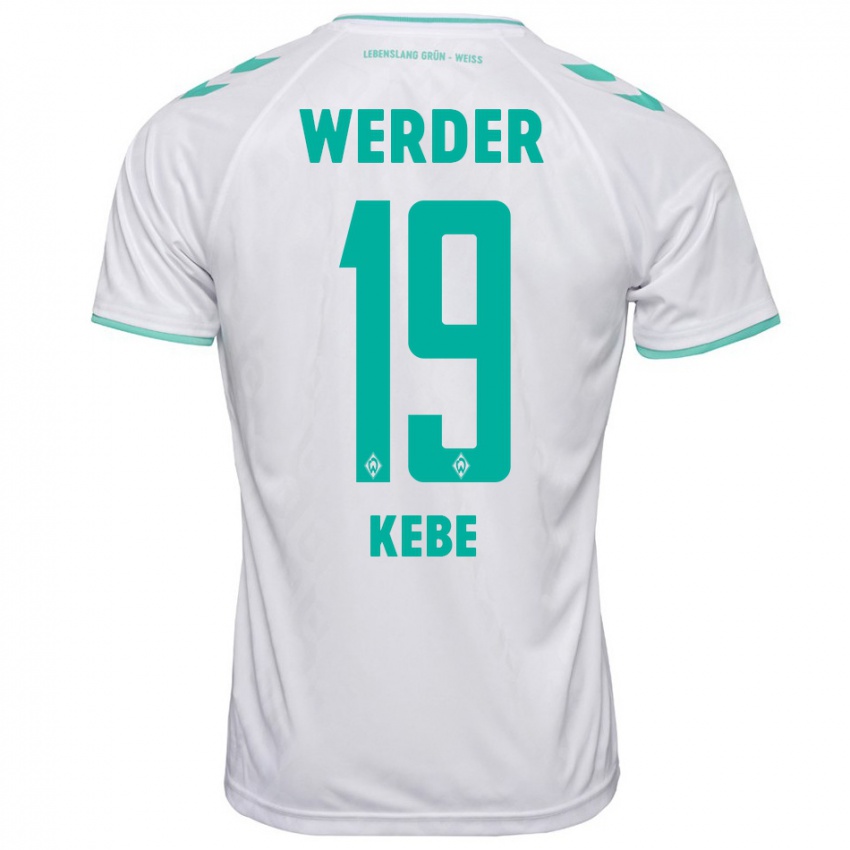 Bambino Maglia David Kébé #19 Bianco Kit Gara Away 2023/24 Maglietta