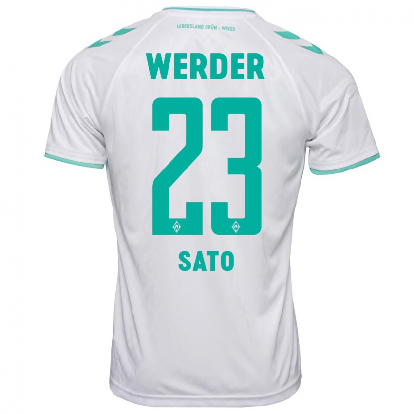 Bambino Maglia Kein Sato #23 Bianco Kit Gara Away 2023/24 Maglietta