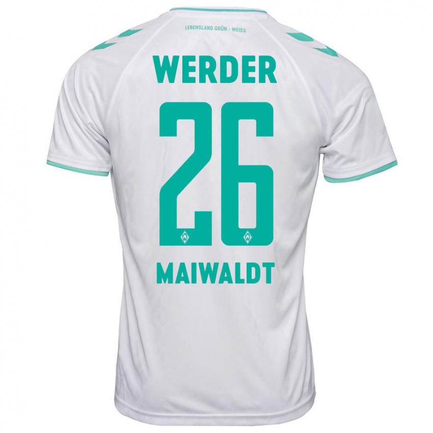 Bambino Maglia Julius Maiwaldt #26 Bianco Kit Gara Away 2023/24 Maglietta