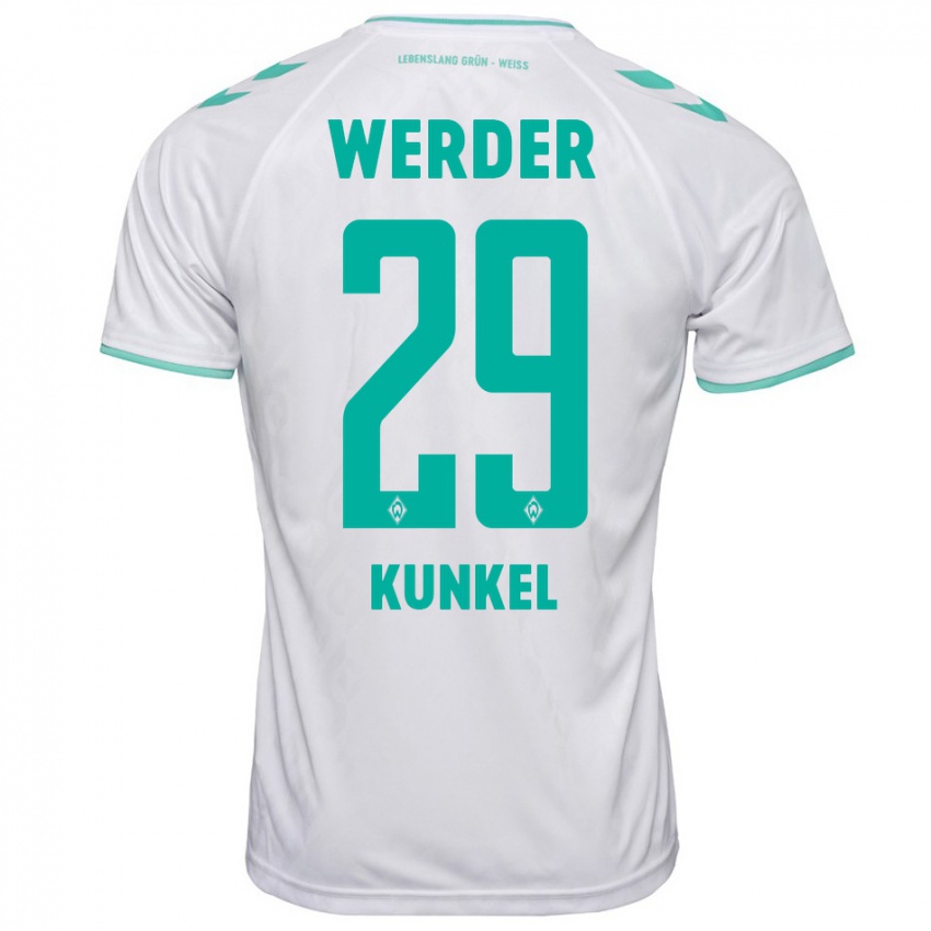 Bambino Maglia Melina Kunkel #29 Bianco Kit Gara Away 2023/24 Maglietta