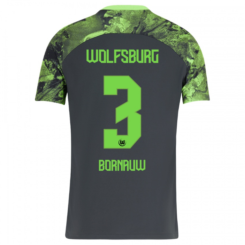 Bambino Maglia Sebastiaan Bornauw #3 Grigio Scuro Kit Gara Away 2023/24 Maglietta