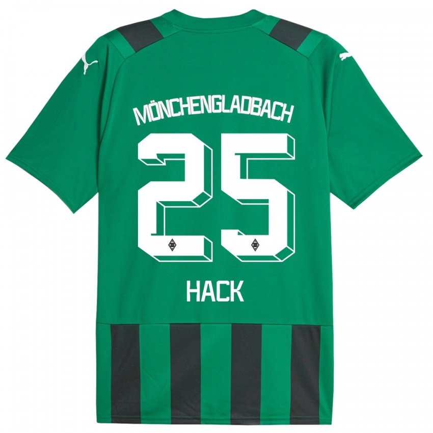 Bambino Maglia Robin Hack #25 Nero Verde Kit Gara Away 2023/24 Maglietta