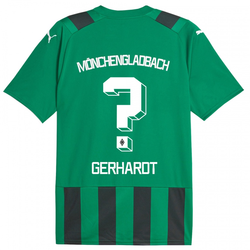 Bambino Maglia Konstantin Gerhardt #0 Nero Verde Kit Gara Away 2023/24 Maglietta