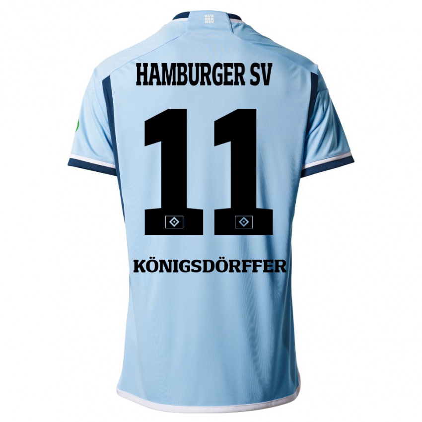 Bambino Maglia Ransford Königsdörffer #11 Blu Kit Gara Away 2023/24 Maglietta