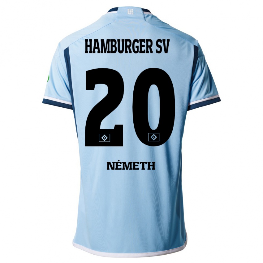 Bambino Maglia András Németh #20 Blu Kit Gara Away 2023/24 Maglietta