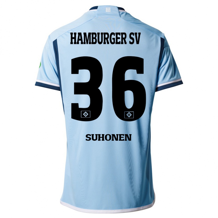 Bambino Maglia Anssi Suhonen #36 Blu Kit Gara Away 2023/24 Maglietta