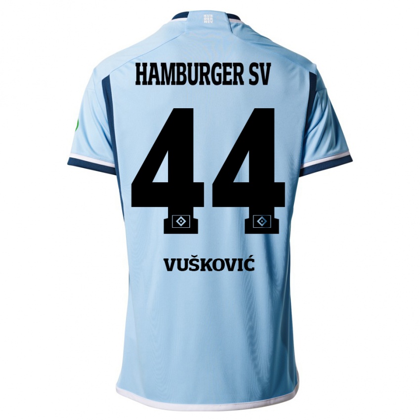 Bambino Maglia Mario Vuskovic #44 Blu Kit Gara Away 2023/24 Maglietta