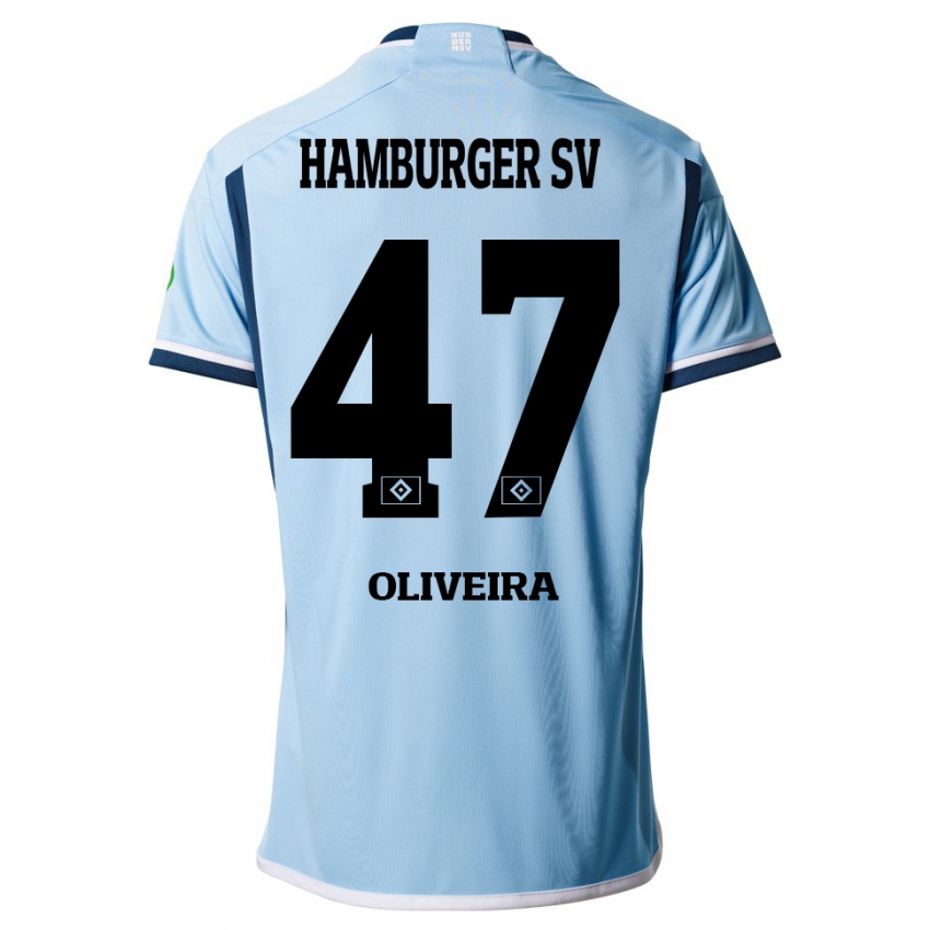 Bambino Maglia Nicolas Oliveira #47 Blu Kit Gara Away 2023/24 Maglietta