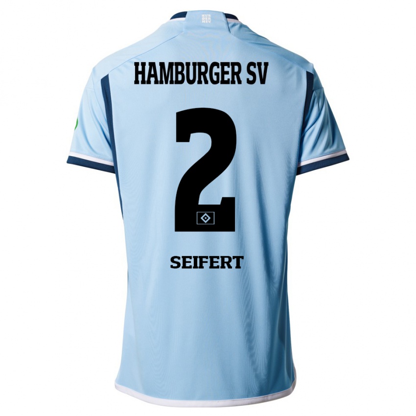 Bambino Maglia Luis Seifert #2 Blu Kit Gara Away 2023/24 Maglietta