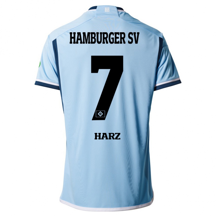 Bambino Maglia Theo Harz #7 Blu Kit Gara Away 2023/24 Maglietta