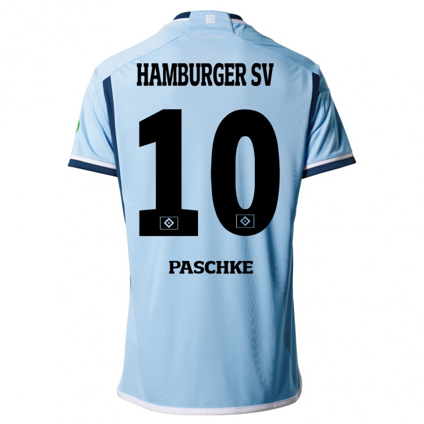 Bambino Maglia Felix Paschke #10 Blu Kit Gara Away 2023/24 Maglietta