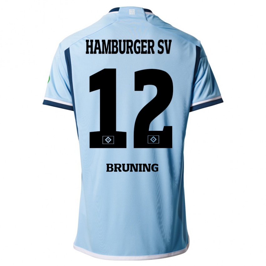 Bambino Maglia Malte Brüning #12 Blu Kit Gara Away 2023/24 Maglietta