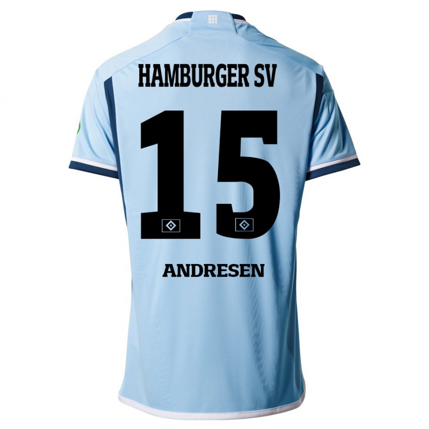 Bambino Maglia Bent Andresen #15 Blu Kit Gara Away 2023/24 Maglietta