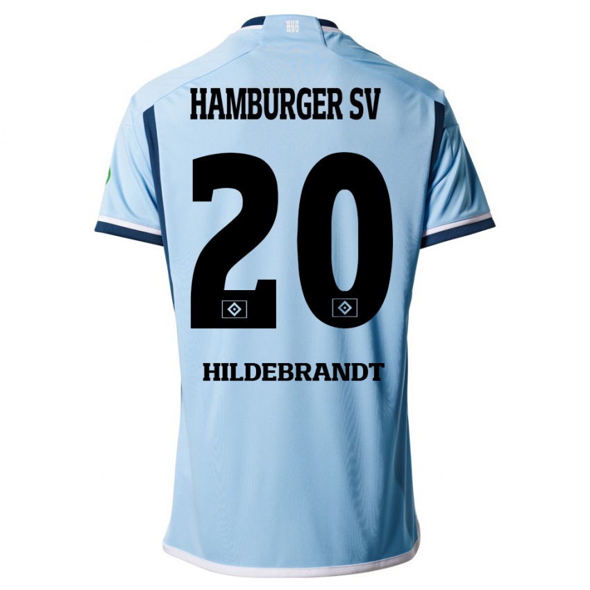 Bambino Maglia Tjark Hildebrandt #20 Blu Kit Gara Away 2023/24 Maglietta