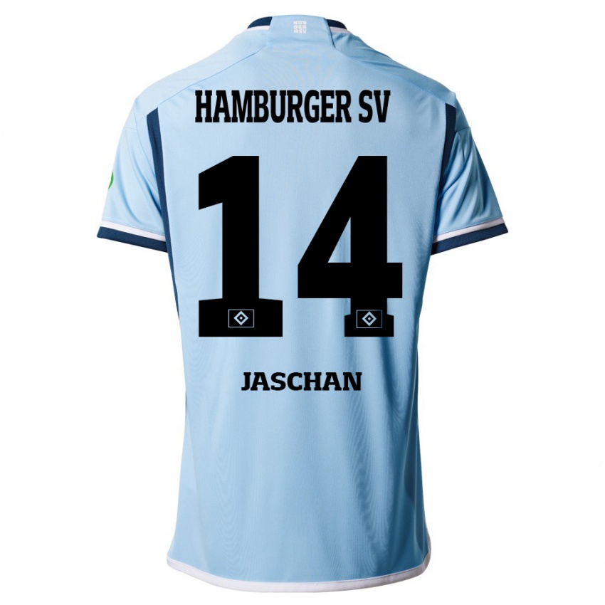 Bambino Maglia Endrik Jaschan #14 Blu Kit Gara Away 2023/24 Maglietta