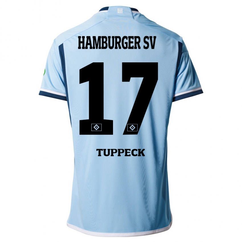 Bambino Maglia Niklas Tuppeck #17 Blu Kit Gara Away 2023/24 Maglietta