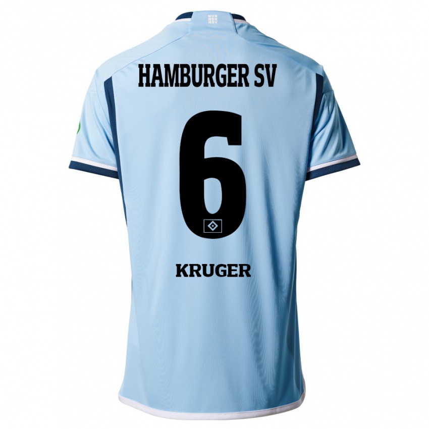 Bambino Maglia Artur Krüger #6 Blu Kit Gara Away 2023/24 Maglietta