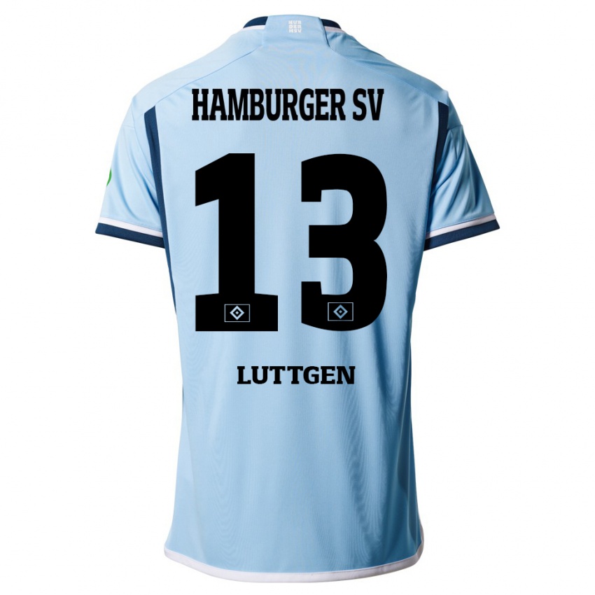 Bambino Maglia Lasse Lüttgen #13 Blu Kit Gara Away 2023/24 Maglietta