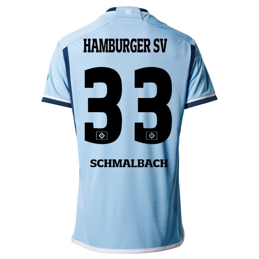 Bambino Maglia Sebastian Schmalbach #33 Blu Kit Gara Away 2023/24 Maglietta