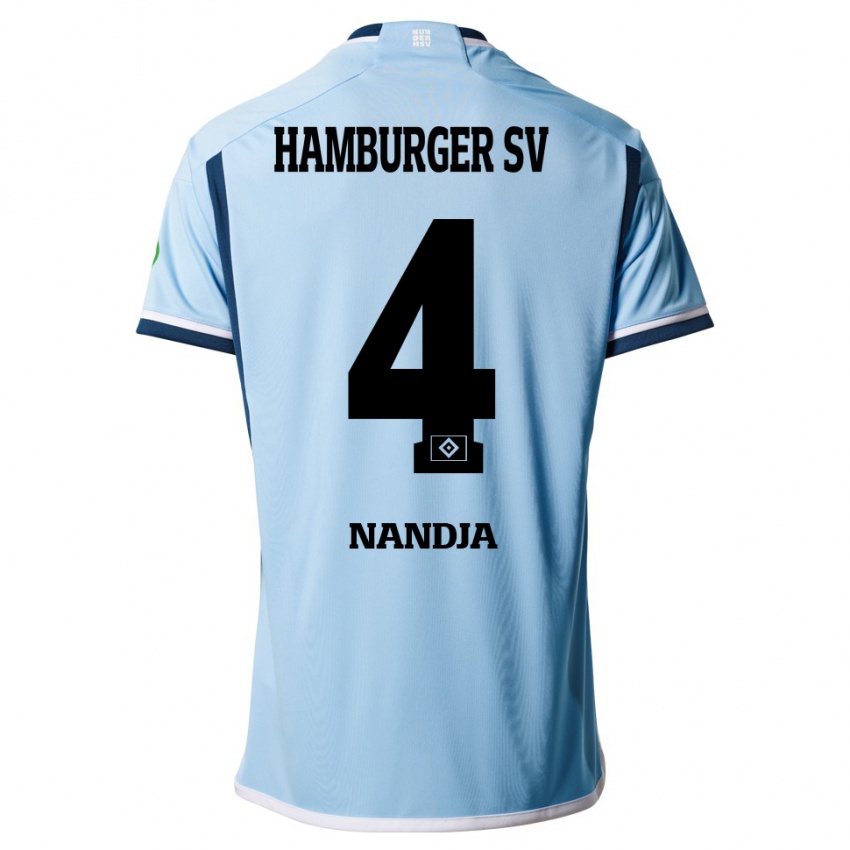 Bambino Maglia Shafiq Nandja #4 Blu Kit Gara Away 2023/24 Maglietta