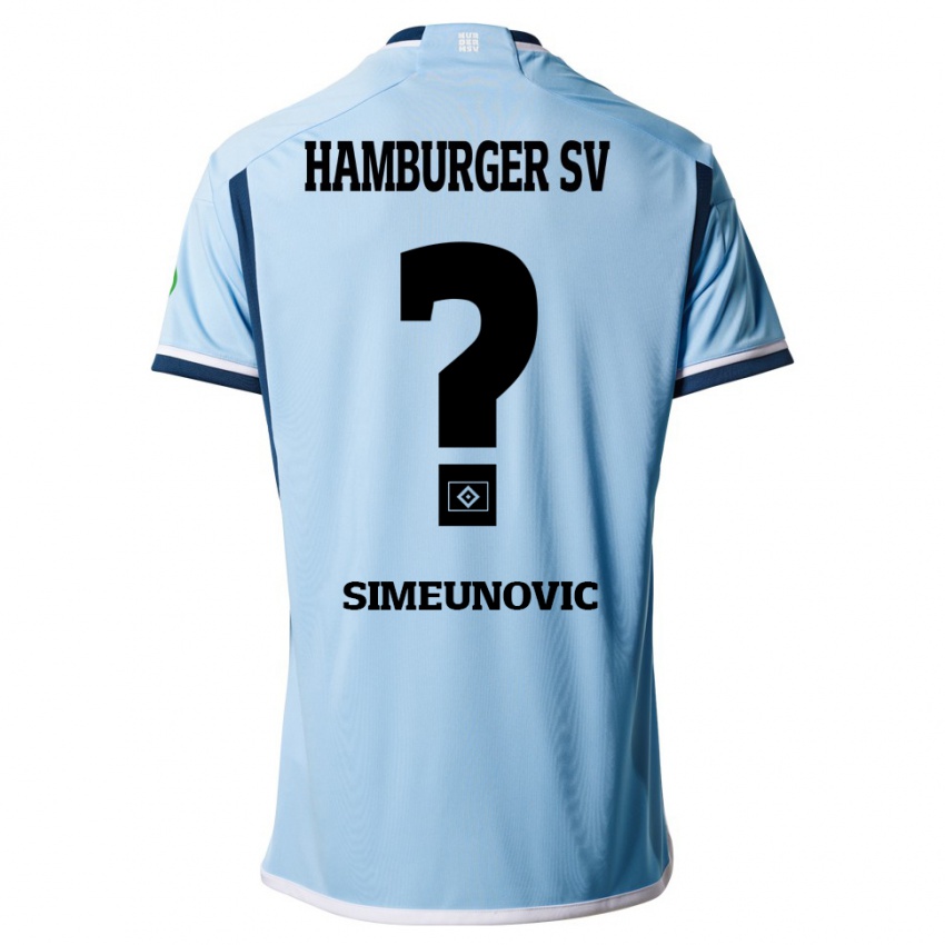 Bambino Maglia Denis Simeunovic #0 Blu Kit Gara Away 2023/24 Maglietta