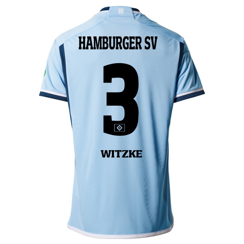 Bambino Maglia Oliver Witzke #3 Blu Kit Gara Away 2023/24 Maglietta