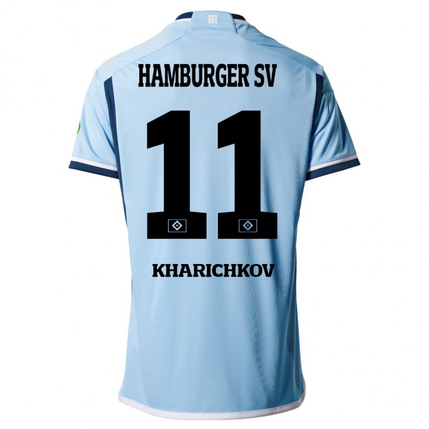 Bambino Maglia Valentyn Kharichkov #11 Blu Kit Gara Away 2023/24 Maglietta