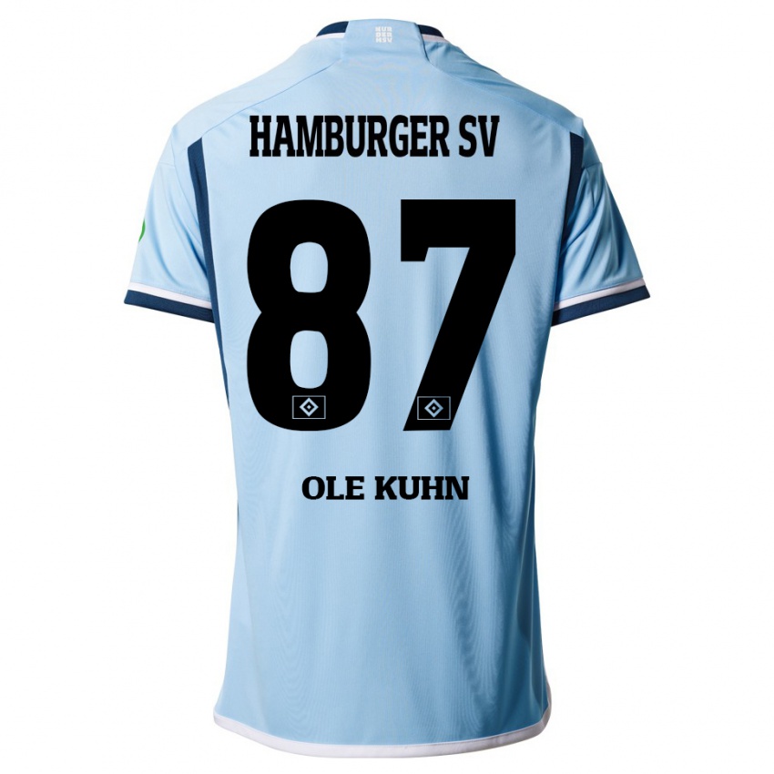 Bambino Maglia Niklas Ole Kühn #87 Blu Kit Gara Away 2023/24 Maglietta