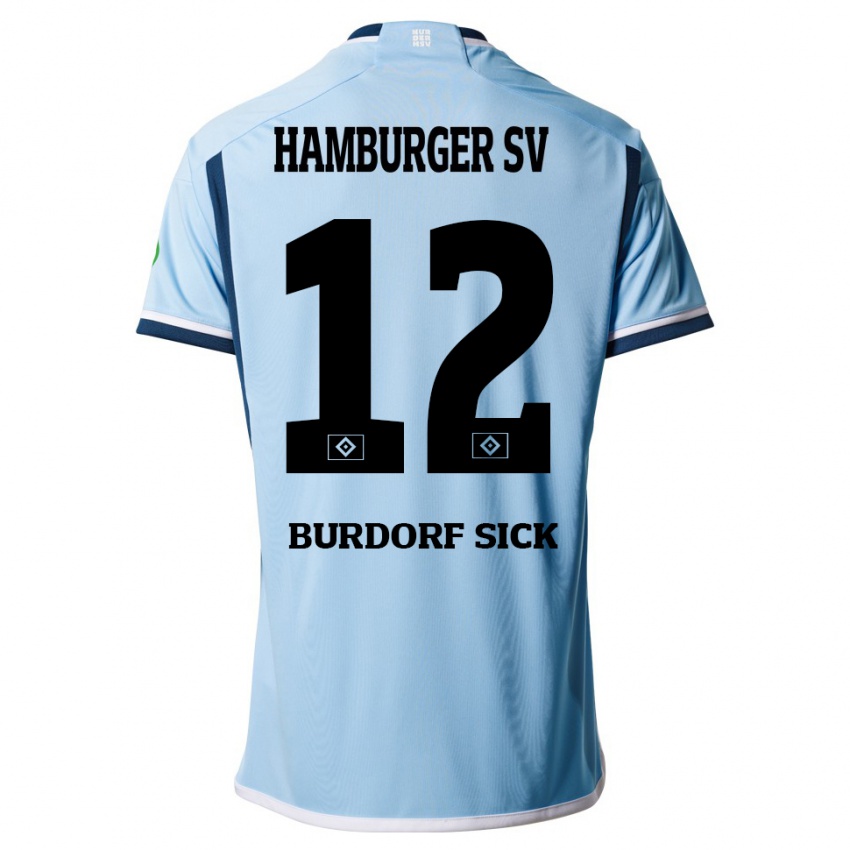 Bambino Maglia Emma Burdorf-Sick #12 Blu Kit Gara Away 2023/24 Maglietta