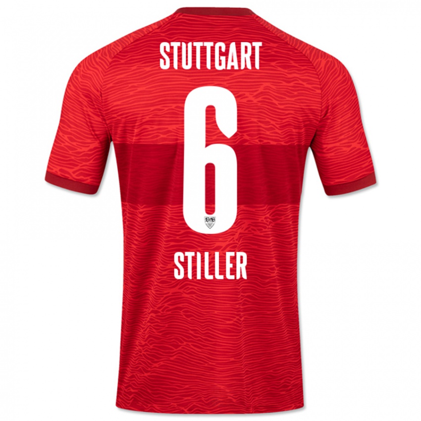 Bambino Maglia Angelo Stiller #6 Rosso Kit Gara Away 2023/24 Maglietta