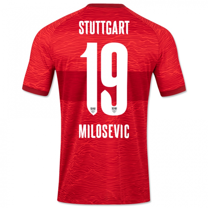 Bambino Maglia Jovan Milosevic #19 Rosso Kit Gara Away 2023/24 Maglietta