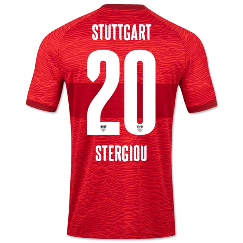 Bambino Maglia Leonidas Stergiou #20 Rosso Kit Gara Away 2023/24 Maglietta