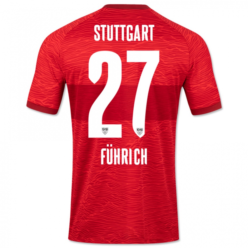 Bambino Maglia Chris Führich #27 Rosso Kit Gara Away 2023/24 Maglietta