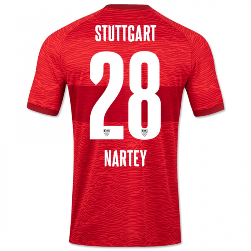 Bambino Maglia Nikolas Nartey #28 Rosso Kit Gara Away 2023/24 Maglietta