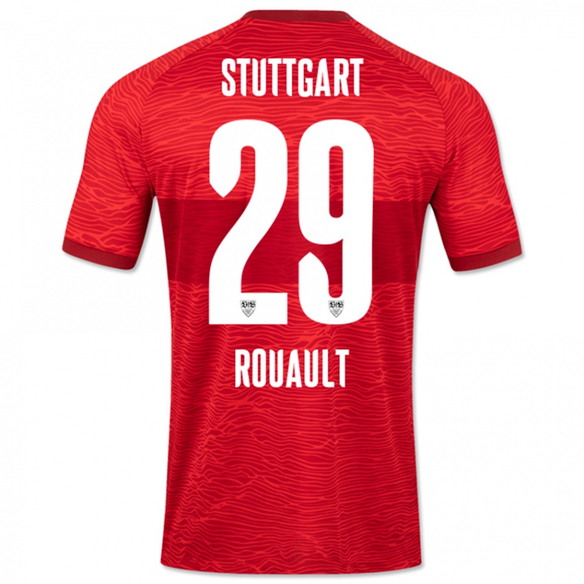 Bambino Maglia Anthony Rouault #29 Rosso Kit Gara Away 2023/24 Maglietta