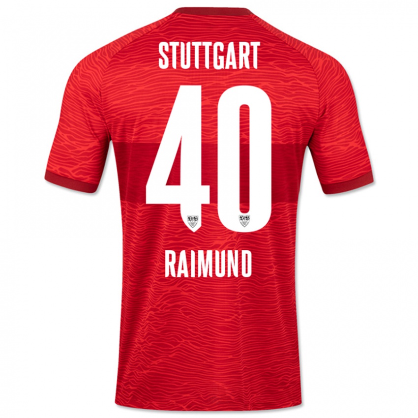 Bambino Maglia Luca Raimund #40 Rosso Kit Gara Away 2023/24 Maglietta