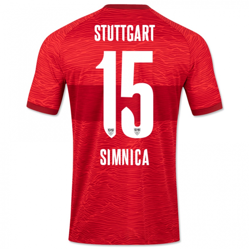 Bambino Maglia Luan Simnica #15 Rosso Kit Gara Away 2023/24 Maglietta