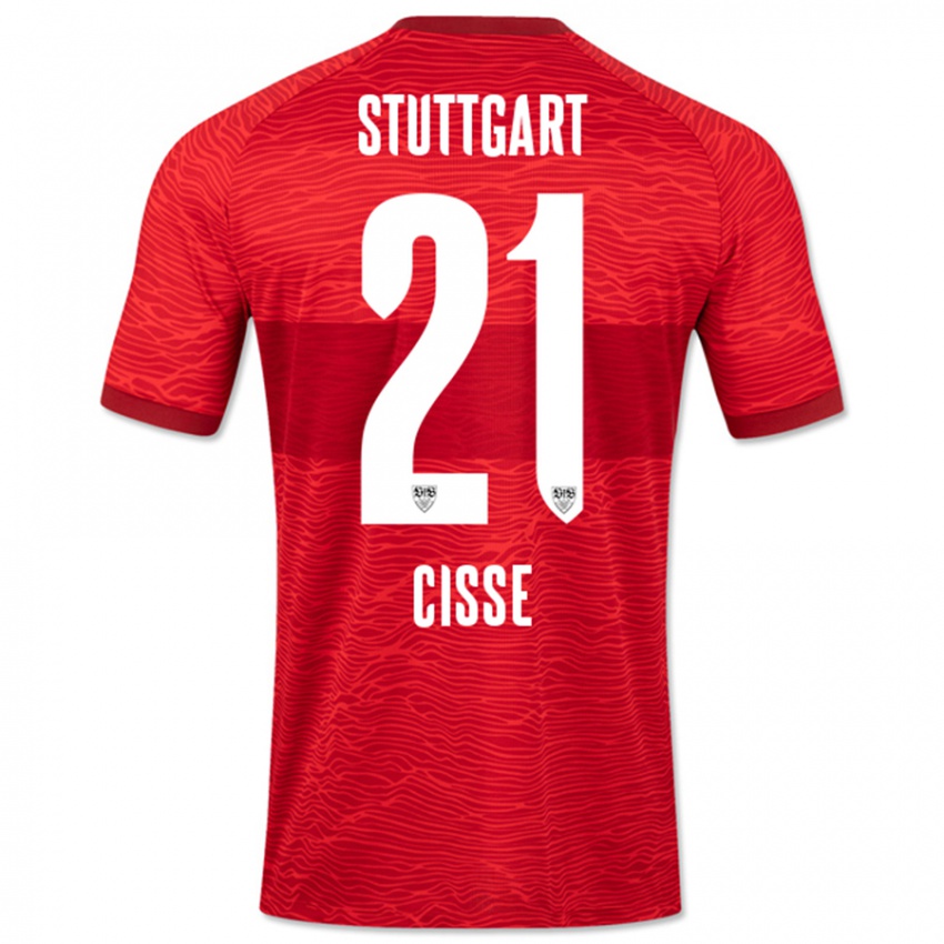 Bambino Maglia Moussa Cissé #21 Rosso Kit Gara Away 2023/24 Maglietta