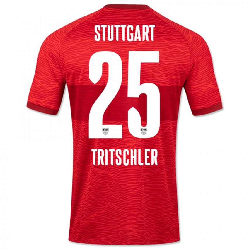 Bambino Maglia David Tritschler #25 Rosso Kit Gara Away 2023/24 Maglietta