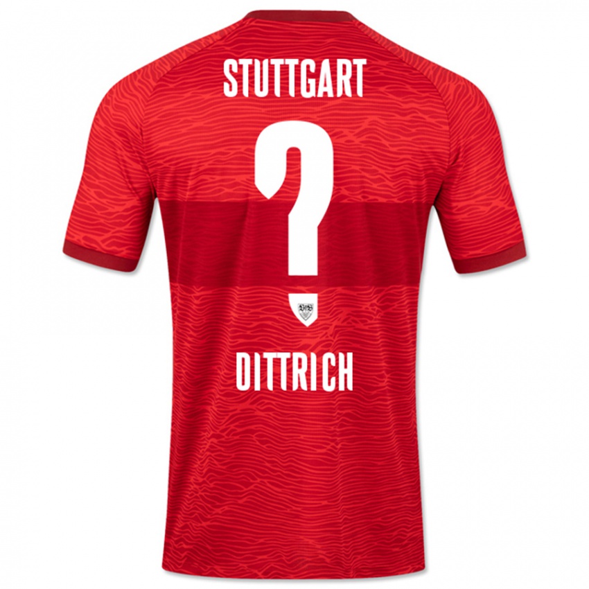 Bambino Maglia Robin Dittrich #0 Rosso Kit Gara Away 2023/24 Maglietta