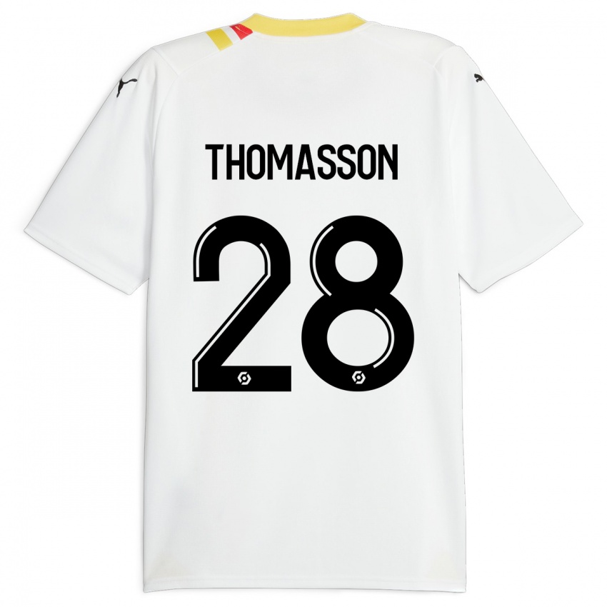 Bambino Maglia Adrien Thomasson #28 Nero Kit Gara Away 2023/24 Maglietta