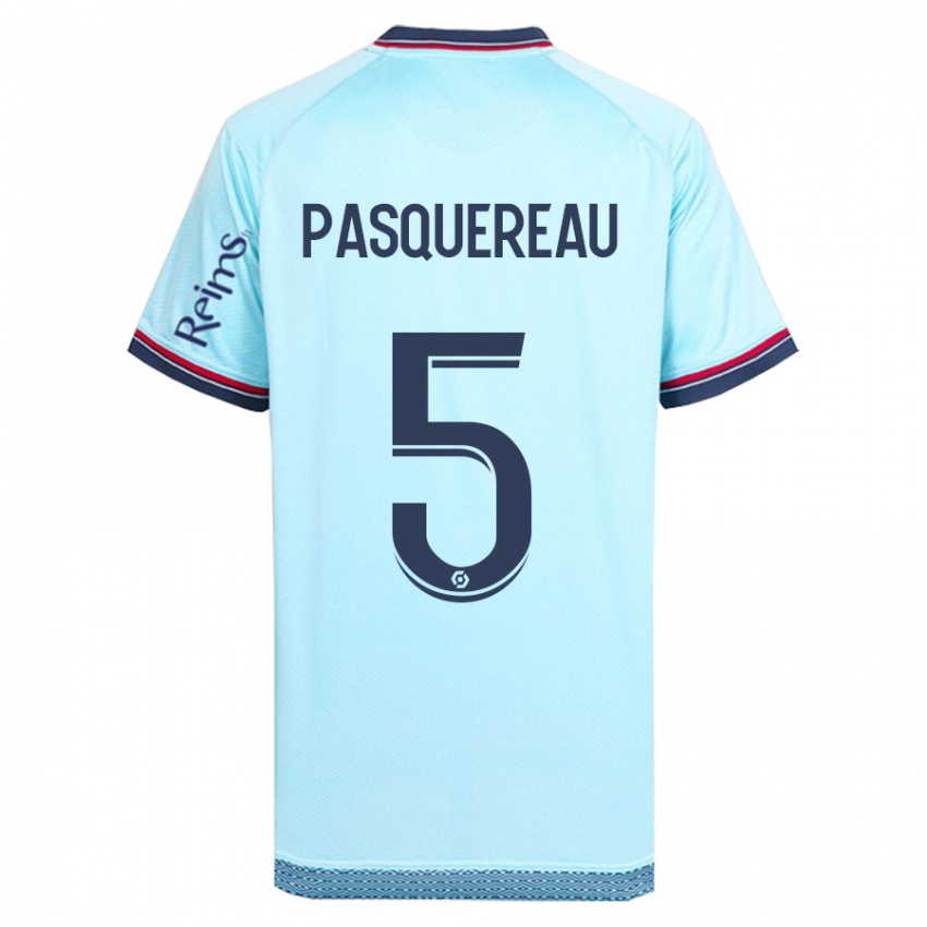 Bambino Maglia Julie Pasquereau #5 Cielo Blu Kit Gara Away 2023/24 Maglietta