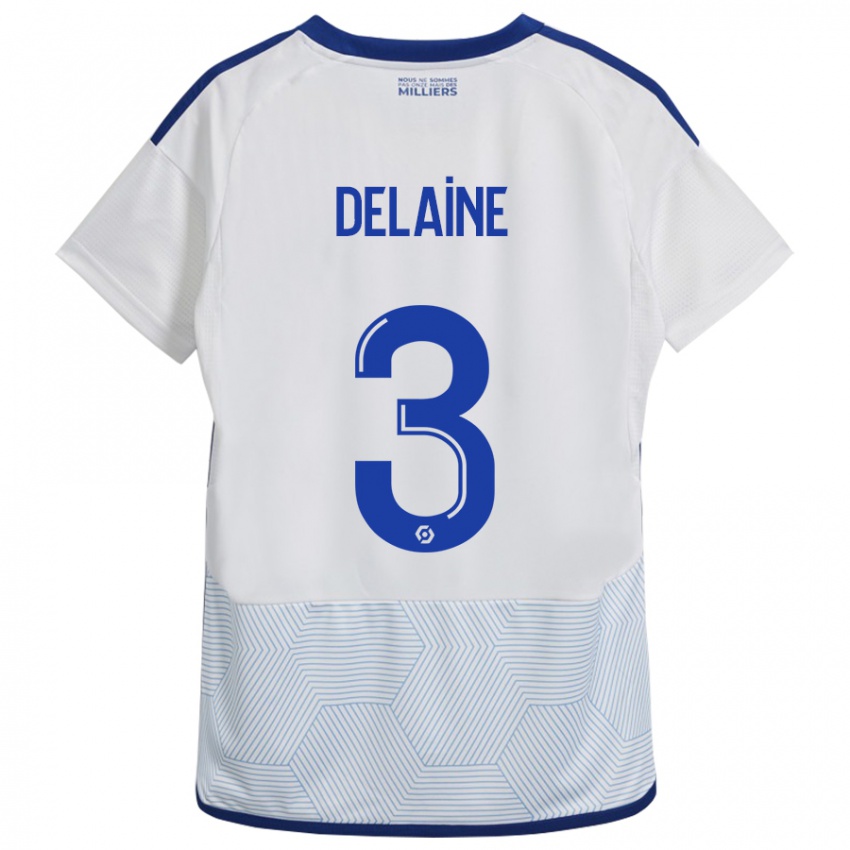 Bambino Maglia Thomas Delaine #3 Bianco Kit Gara Away 2023/24 Maglietta