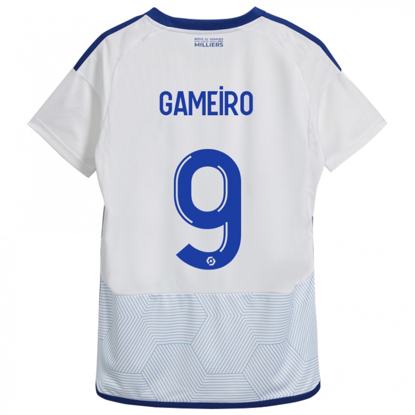 Bambino Maglia Kévin Gameiro #9 Bianco Kit Gara Away 2023/24 Maglietta