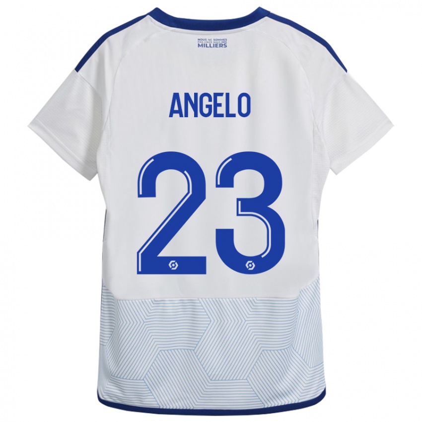 Bambino Maglia Ângelo #23 Bianco Kit Gara Away 2023/24 Maglietta