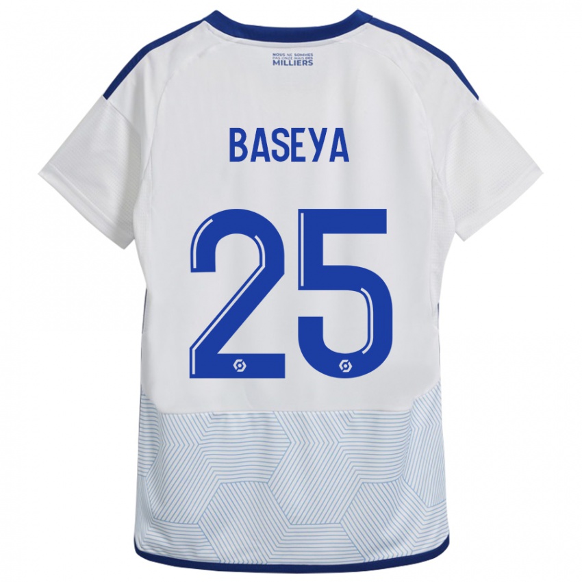 Bambino Maglia Steven Baseya #25 Bianco Kit Gara Away 2023/24 Maglietta