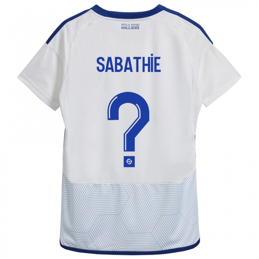 Bambino Maglia Gabin Sabathié #0 Bianco Kit Gara Away 2023/24 Maglietta