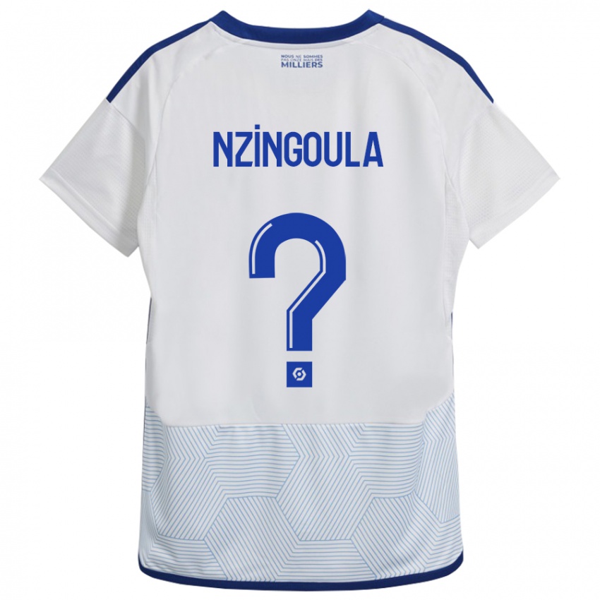 Bambino Maglia Rabby Nzingoula #0 Bianco Kit Gara Away 2023/24 Maglietta