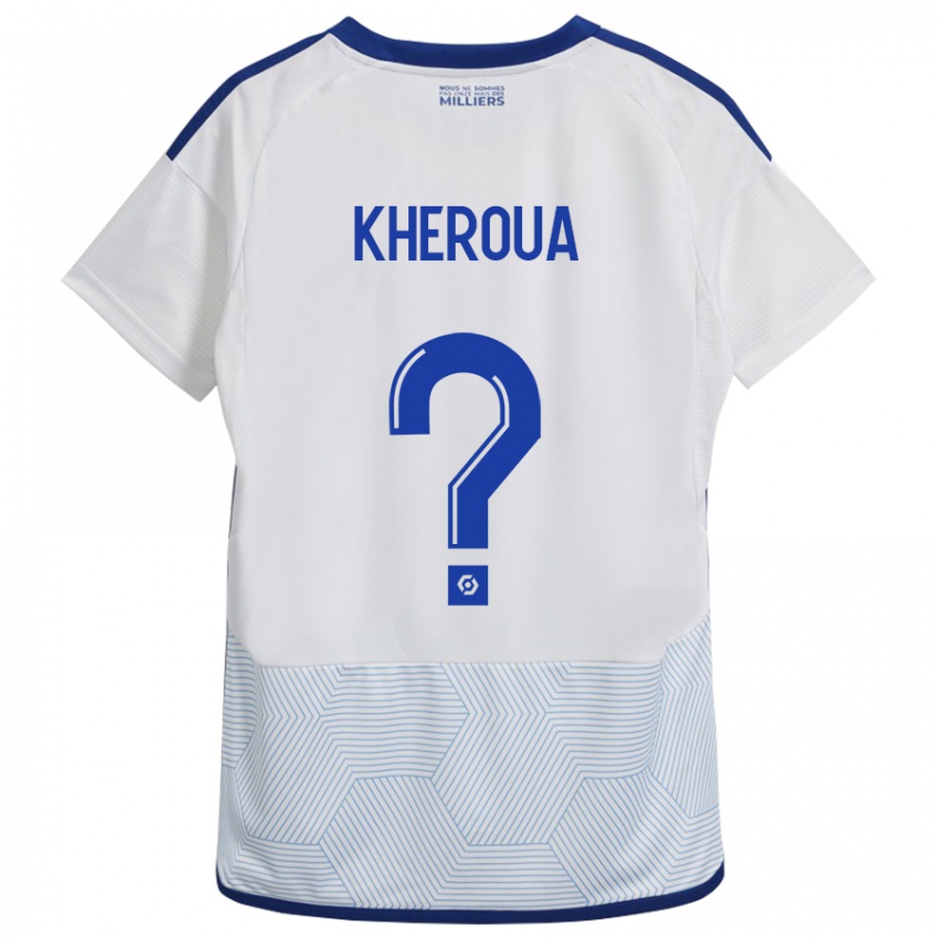 Bambino Maglia Nail Kheroua #0 Bianco Kit Gara Away 2023/24 Maglietta