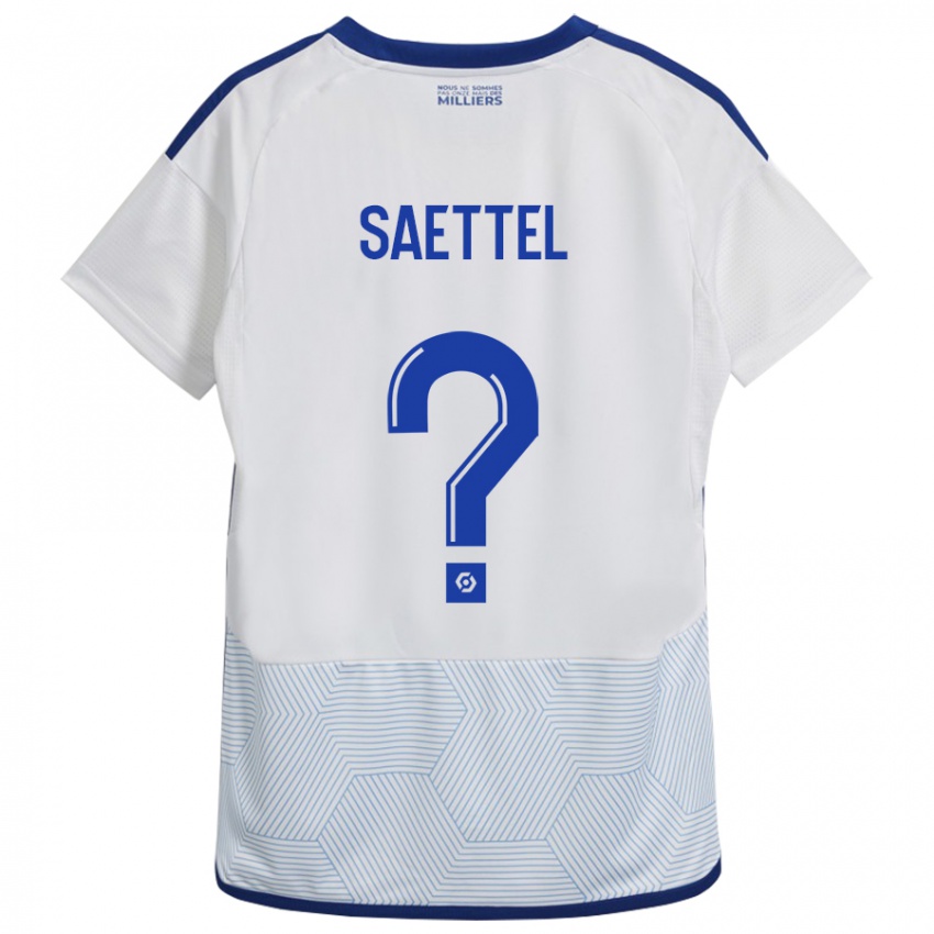 Bambino Maglia Tom Saettel #0 Bianco Kit Gara Away 2023/24 Maglietta
